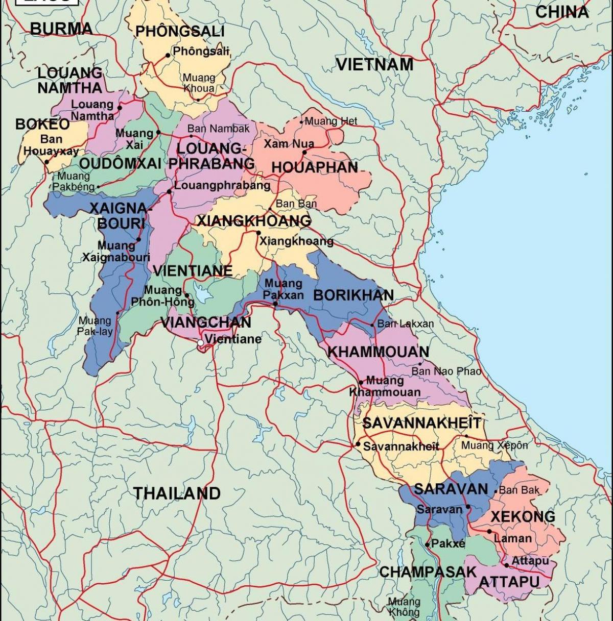laos poliitiline kaart